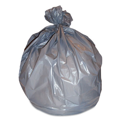 Heritage Linear Low-Density Can Liners, 56 gal, 1 mil, 45" x 55", Gray, 100/Carton (H9055TG)