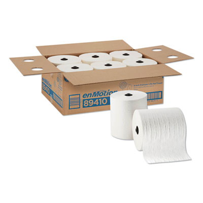 Georgia Pacific Professional enMotion Paper Towels, 1-Ply, 8.25" x 420 ft, White, 6 Rolls/Carton (89410)