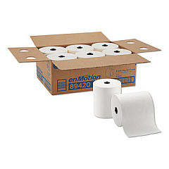 Georgia Pacific Professional enMotion Paper Towels, 1-Ply, 8.25" x 700 ft, White, 6 Rolls/Carton (89420)