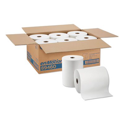 Georgia Pacific Professional enMotion Paper Towel High Capacity Rolls, 1-Ply, 10" x 800 ft, White, 6 Rolls/Carton (89460)