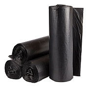 Inteplast Group HIGH-DENSITY COMMERCIAL CAN LINERS, 30 GAL, 16 MICRONS, 30" X 37", BLACK, 500/CARTON (S303716K)
