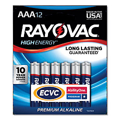 AbilityOne 6135008264798, Alkaline AAA Batteries, 12/Pack