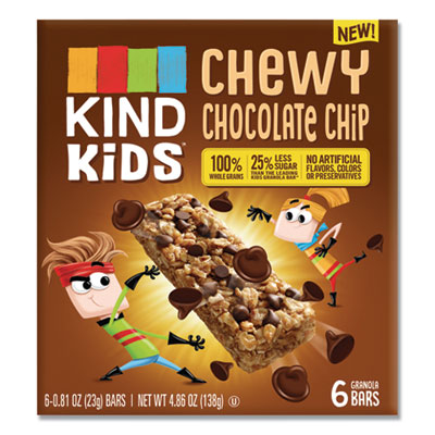 KIND Kids Bars, Chewy Chocolate Chip, 0.81 oz, 6/Pack (25987)