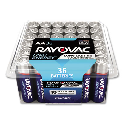 Rayovac High Energy Premium Alkaline AA Batteries, 36/Pack (81536PPK)