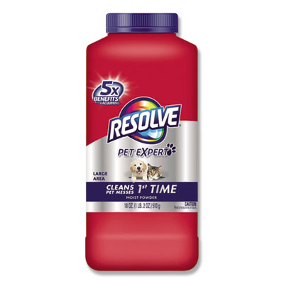 RESOLVE Pet Carpet Cleaner Moist Powder, Fresh, 18oz Canister, 6/carton (82652)