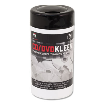 Read Right Cd/dvd Kleen Cleaner Wet Wipes, 5 1/4 X 5 3/4, 75/tub (RR1420)