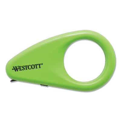 Westcott Compact Safety Ceramic Blade Box Cutter, 2.25", Fixed Blade, Green (16473)