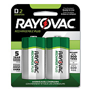 Rayovac Recharge Plus Nimh Batteries, D, 2/pack (PL7132GEND)