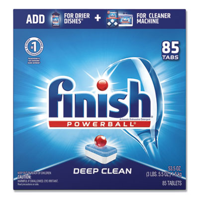 FINISH Powerball Dishwasher Tabs, Fresh Scent, 85/Box, 4 Boxes/Carton (89729CT)