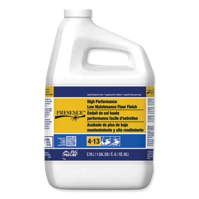 P&G Pro Line PRESENCE HIGH PERFORMANCE LOW MAINTENANCE FLOOR FINISH, 1 GAL BOTTLE, 4/CARTON (50142)