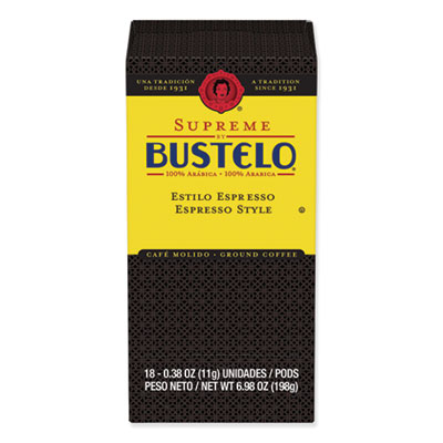 Caf Bustelo Espresso Style Coffee Pods, 18/Box, 6 Boxes/Carton (11544)