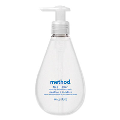 Method Gel Hand Wash, Fragrance-Free, 12 oz Pump Bottle (01943EA)