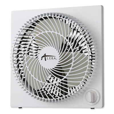 Alera 9" 3-Speed Desktop Box Fan, Plastic, White (ALEFANBX10B)