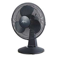 Alera 12" 3-Speed Oscillating Desk Fan, Plastic, Black (ALEFAN122B)