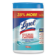 LYSOL Brand Disinfecting Wipes, 7 x 7.25, Ocean Fresh, 110 Wipes/Canister (93010)