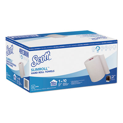 Scott Control Slimroll Towels, 8" x 580 ft, White/Pink Core,Small Business, 6 Rolls/CT (49138)