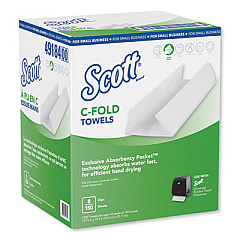 Scott C-Fold Towels, Absorbency Pockets,10.13 x 13.15, White, 150/PK,8 PK/CT (49184)