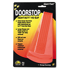 Master Caster Giant Foot Doorstop, No-Slip Rubber Wedge, 3.5w x 6.75d x 2h, Safety Orange (00965)