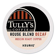 Tullys Coffee 192519 House Blend Decaf Coffee K-Cups
