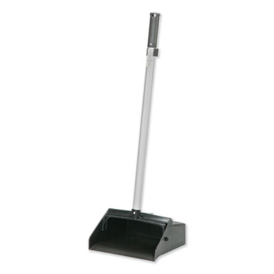 AbilityOne 7290014606663, SKILCRAFT, Lobby Dustpan, 12 x 11 Hopper, 32" Aluminum Handle, Black/Silver