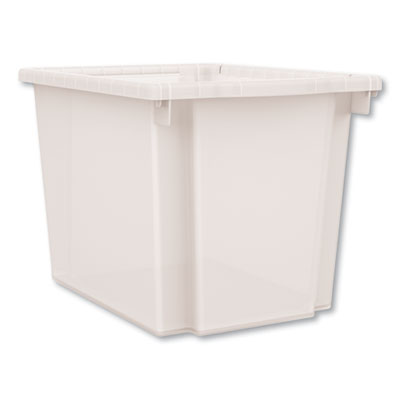 HON Flagship Storage Bins, 1 Section, 12.75" x 16" x 12", Translucent White (HFMBIN12)
