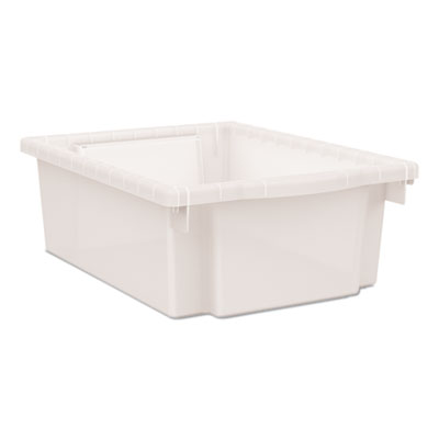 HON Flagship Storage Bins, 1 Section, 12.75" x 16" x 6", Translucent White (HFMBIN6)