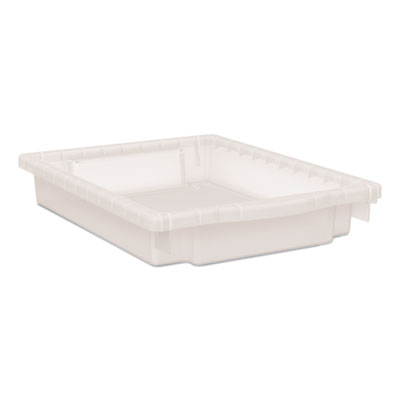 HON Flagship Storage Bins, 1 Section, 12.75" x 16" x 3", Translucent White (HFMBIN3)