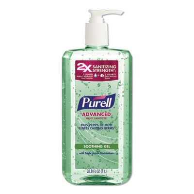 PURELL ADVANCED SOOTHING GEL HAND SANITIZER, FRESH SCENT WITH ALOE AND VITAMIN E, 1 L PUMP BOTTLE (308104CMREA)
