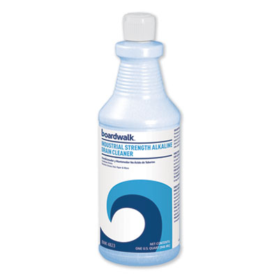 Boardwalk Industrial Strength Alkaline Drain Cleaner and Clog Remover, 32 oz Bottle (4823EA)