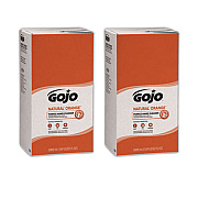GOJO NATURAL ORANGE Pumice Hand Cleaner Refill, Citrus Scent, 5,000 mL, 2/Carton (7556)