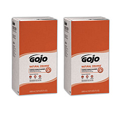 GOJO NATURAL ORANGE Pumice Hand Cleaner Refill, Citrus Scent, 5,000 mL, 2/Carton (7556)