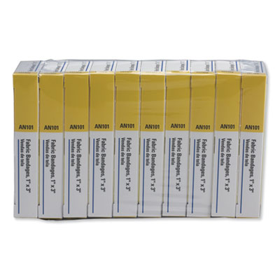 First Aid Only First-Aid Refill Fabric Adhesive Bandages, 1 x 3, 160/Pack (AN101)