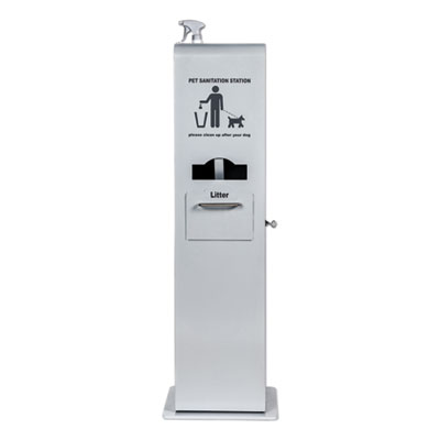 Poopy Pouch INDOOR PET SANITATION STATION, 15.5 X 16 X 51, SILVER METALLIC (PPINDOOR)
