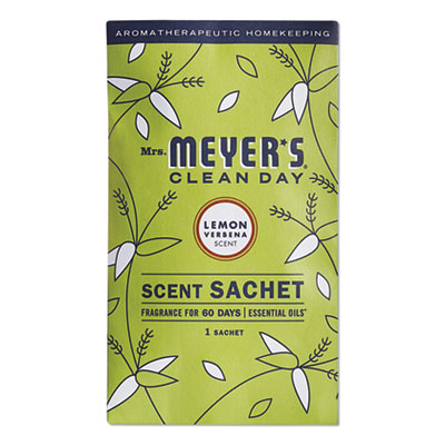 Mrs. Meyer's Clean Day Scent Sachets, Lemon Verbena, 0.05 lbs Sachet, 18/Carton (308114)
