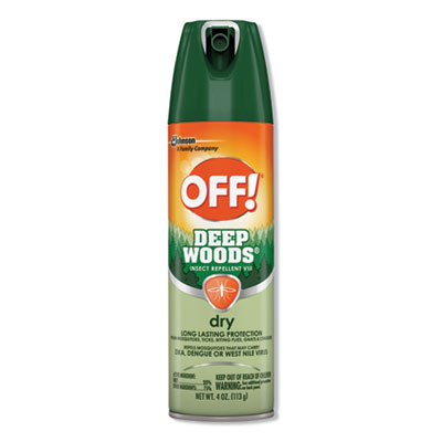 OFF! Deep Woods Dry Insect Repellent, 4oz, Aerosol, Neutral, 12/carton (616304)