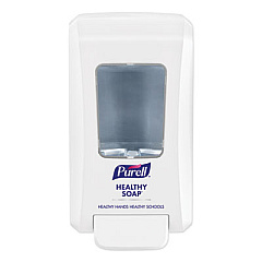 PURELL FMX-20 Soap Push-Style Dispenser, 2,000 mL, 4.68 x 6.5 x 11.66, For K-12 Schools, White, 6/Carton (524006)