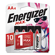 Energizer MAX Alkaline AA Batteries, 1.5 V, 4/Pack (E91BP4)