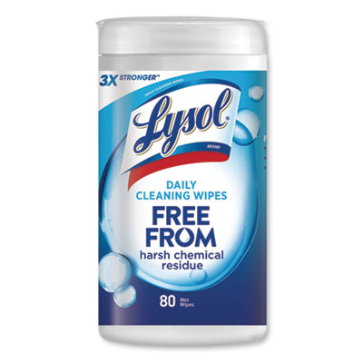 LYSOL Brand DAILY CLEANSING WIPES, 8" X 7", WHITE, 80 WIPES/CANISTER (99118EA)