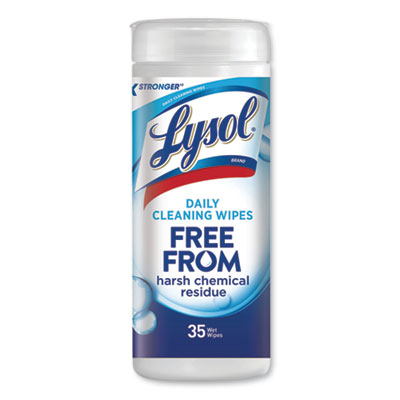 LYSOL Brand DAILY CLEANSING WIPES, 8" X 7", WHITE, 35 WIPES/CANISTER, 12 CANISTERS/CARTON (99117)