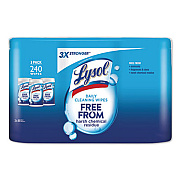 LYSOL Brand DAILY CLEANSING WIPES, 8 X 7, WHITE, 80 WIPES/CAN, 3 CANS/PACK, 2 PACKS/CARTON (99119)