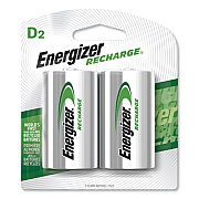 Energizer NiMH Rechargeable D Batteries, 1.2 V, 2/Pack (NH50BP2)