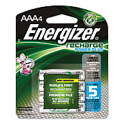 Energizer NiMH Rechargeable AAA Batteries, 1.2 V, 4/Pack (NH12BP4)