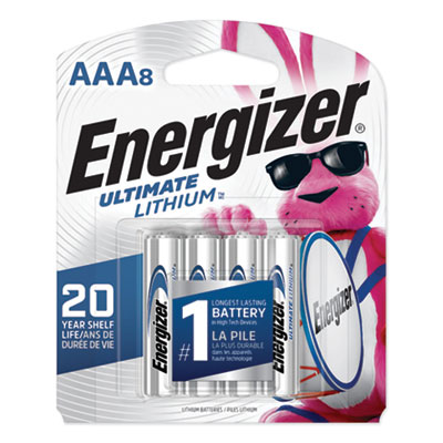 Energizer Ultimate Lithium AAA Batteries, 1.5 V, 8/Pack (L92SBP8)