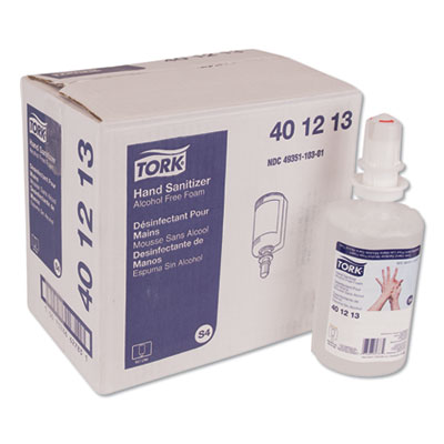 Tork Premium Alcohol-Free Foam Sanitizer, 1 L Bottle, Unscented, 6/Carton (401213)