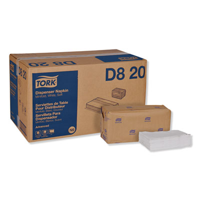 Tork Advanced Soft Minifold Dispenser Napkins, 1-Ply, 13 x 12, White, 6,000/Carton (D820)