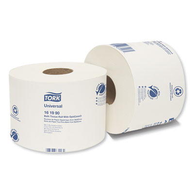 Tork Universal Bath Tissue Roll with OptiCore, Septic Safe, 2-Ply, White, 865 Sheets/Roll, 36 Rolls/Carton (161990)