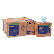Tork Low-Lint Cleaning Cloth, 1-Ply, 9 x 16.5, Unscented, Turquoise, 100/Box, 8 Boxes/Carton (192475)