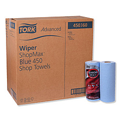 Tork Advanced ShopMax Wiper 450, 11 x 9.4, Blue, 60/Roll, 30 Rolls/Carton (450360)