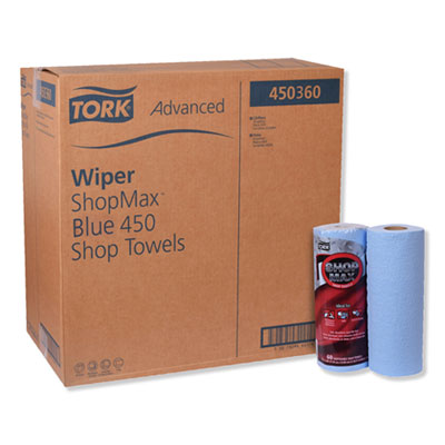 Tork Advanced ShopMax Wiper 450, 11 x 9.4, Blue, 60/Roll, 30 Rolls/Carton (450360)