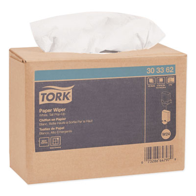 Tork Multipurpose Paper Wiper, 4-Ply, 9.75 x 16.75, White, 125/Box, 8 Boxes/Carton (303362)